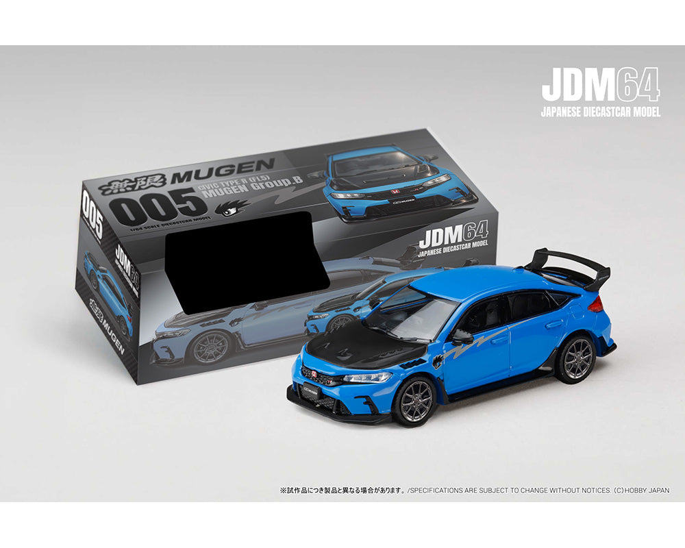 Hobby Japan 1:64 Honda Civic Type R (FL5) MUGEN Group B 2024 – Racing Blue Pearl