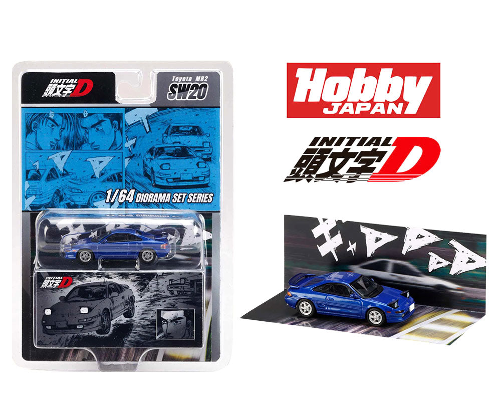 Hobby Japan 1:64 Initial D Diorama Set Series Toyota MR2 (SW20)/Initial D Kai Kogashiwa VS Takumi Fujiwara