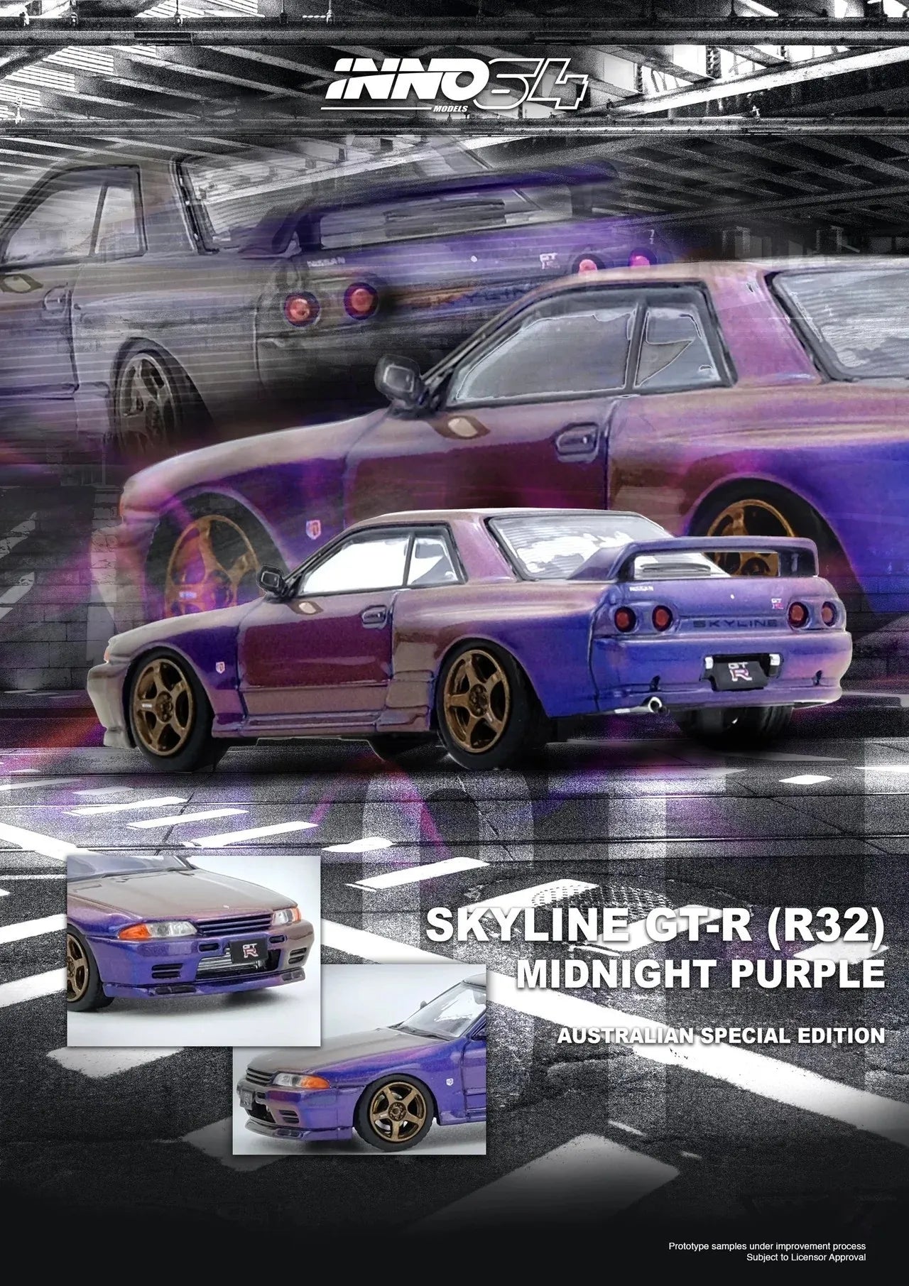 INNO64 1:64 Nissan Skyline GT-R (R32) Midnight Purple – Australia Special Edition