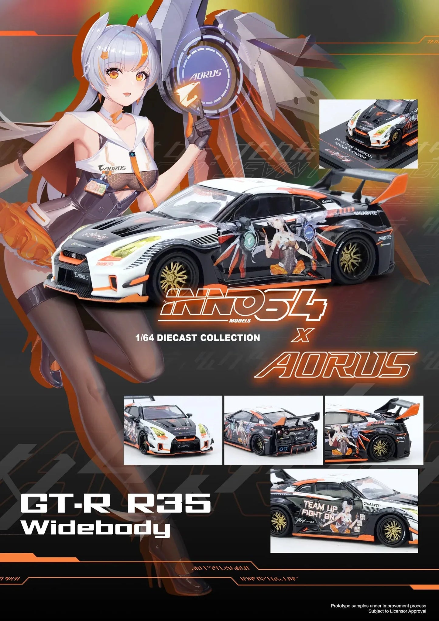 INNO64 1:64 Nissan GT-R R35 Widebody AORUS X INNO64 – Limited Edition