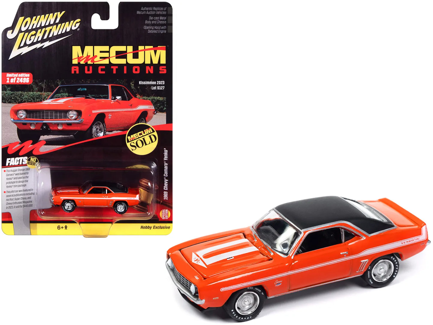 1:64 1969 Chevrolet Yenko Camaro – Orange Johnny Lightning - House of Cars Virginia