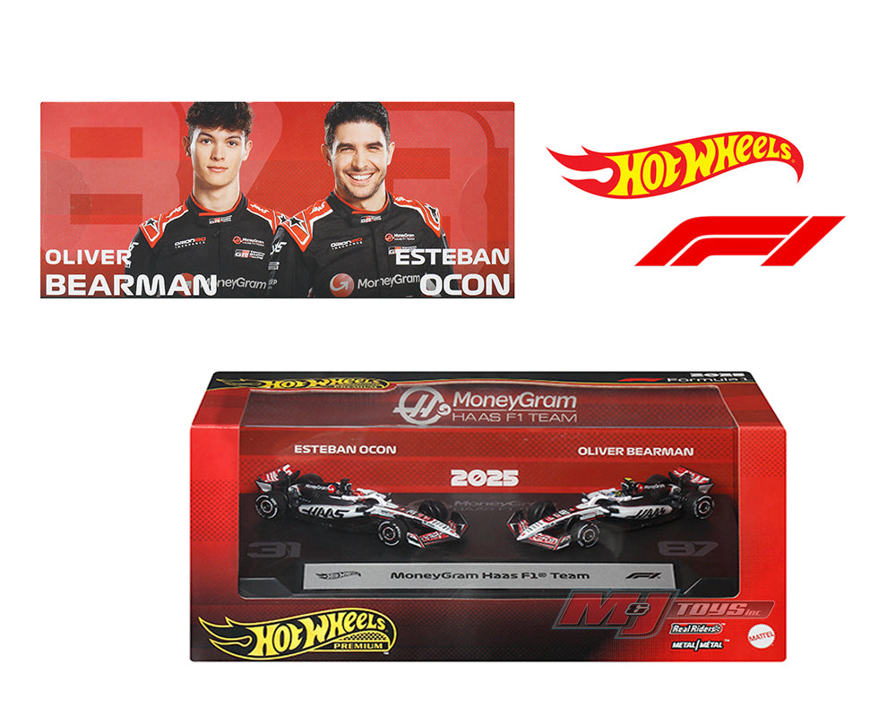 Hot Wheels 1:64 F1 2-Pack 2025 Racing Premium Team MoneyGram Haas Esteban Ocon #31 / Oliver Bearman #87