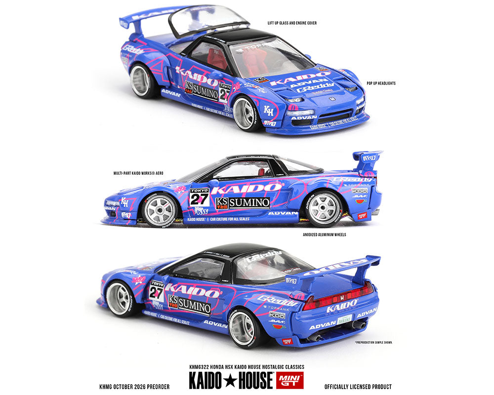 (Preorder) Kaido House x Mini GT Honda NSX Kaido House Nostalgic Classics – Blue