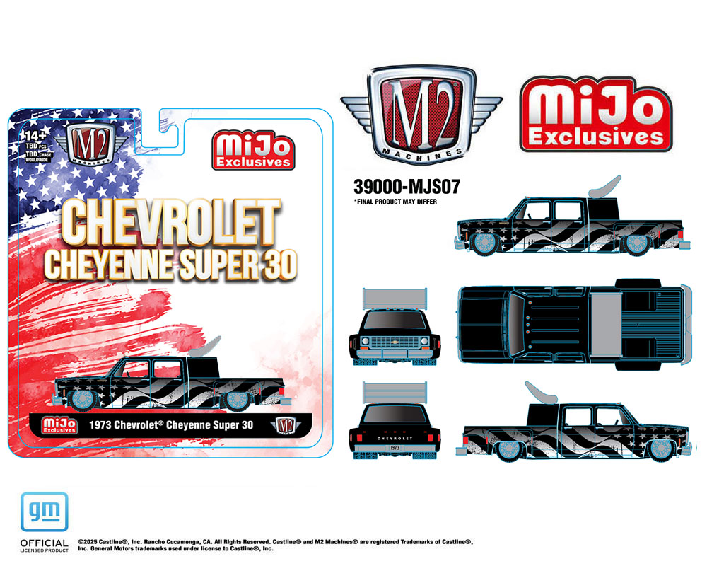 M2 Machines 1:64 1973 Chevrolet Cheyenne Super 30 Stars & Stripes – MiJo Exclusives Limited Edition