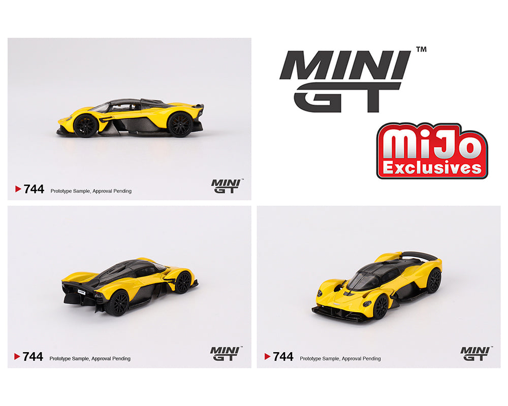 Mini GT Aston Martin Valkyrie 1:64 Sunburst Yellow #744 - House of Cars Virginia