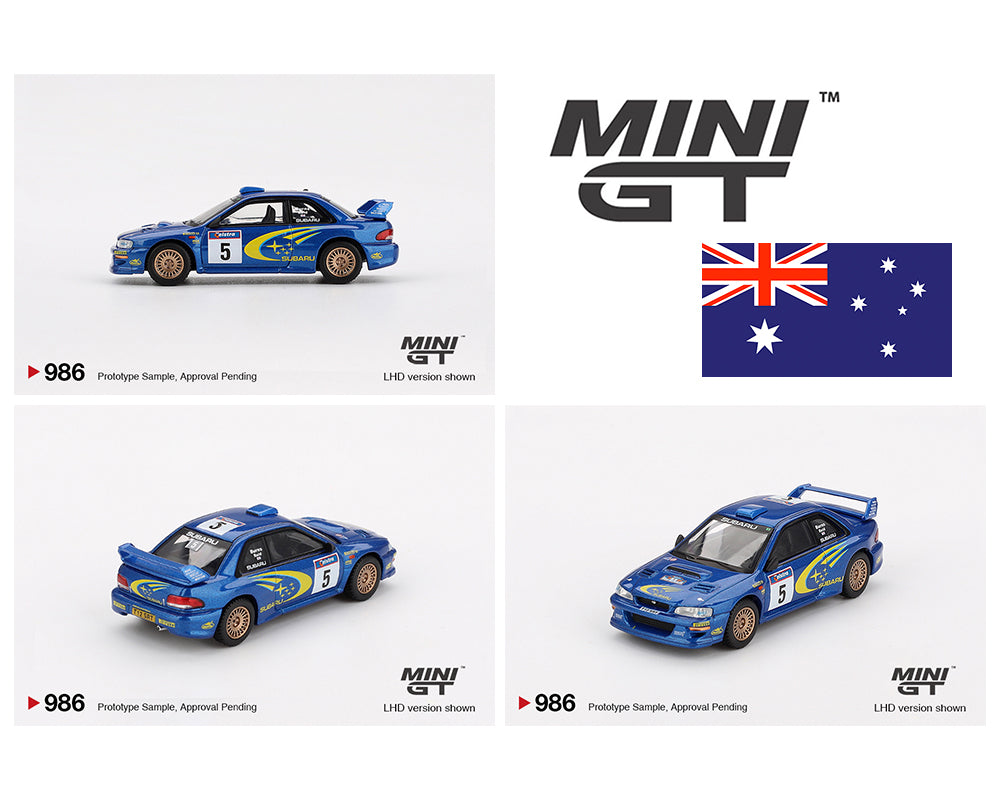 Mini GT 1:64 Subaru Impreza WRC99 – #5, Richard Burns / Robert Reid – Winner, 1999 Rally Australia – Australia Exclusive - House of Cars Virginia