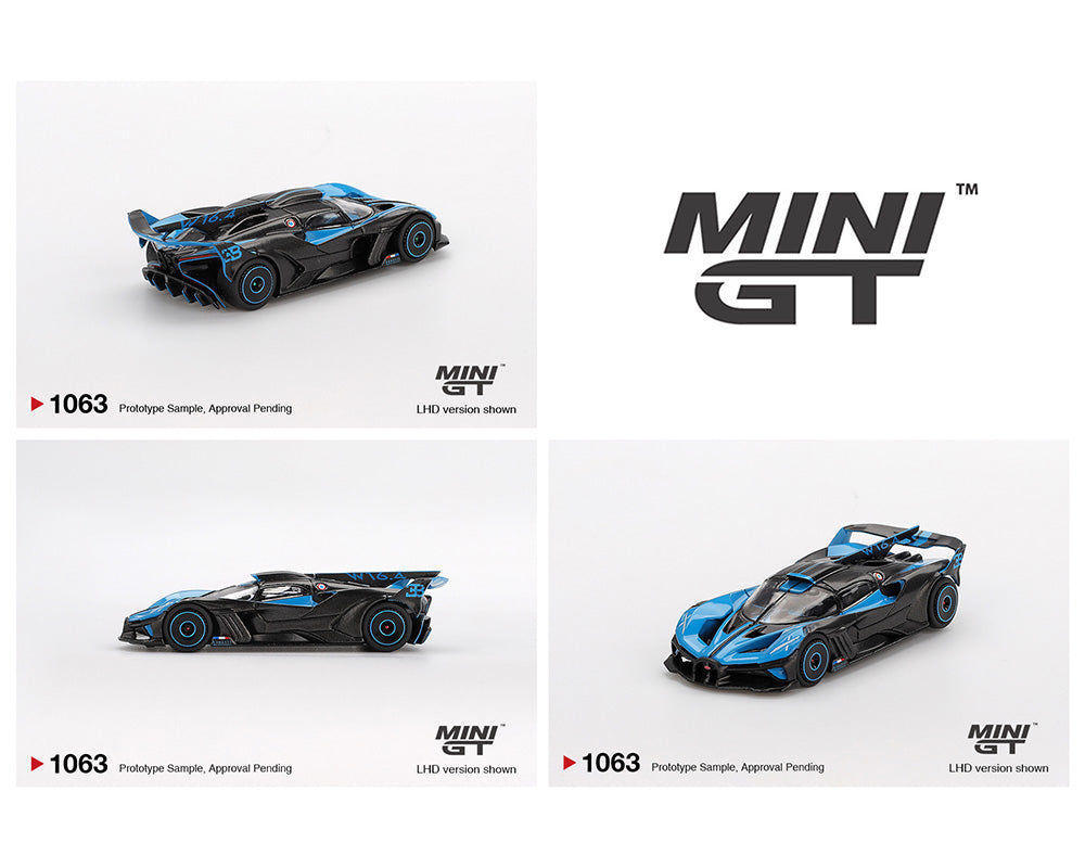 Mini GT 1:64 Bugatti Bolide Presentation – Black Blue – Mijo Exclusives