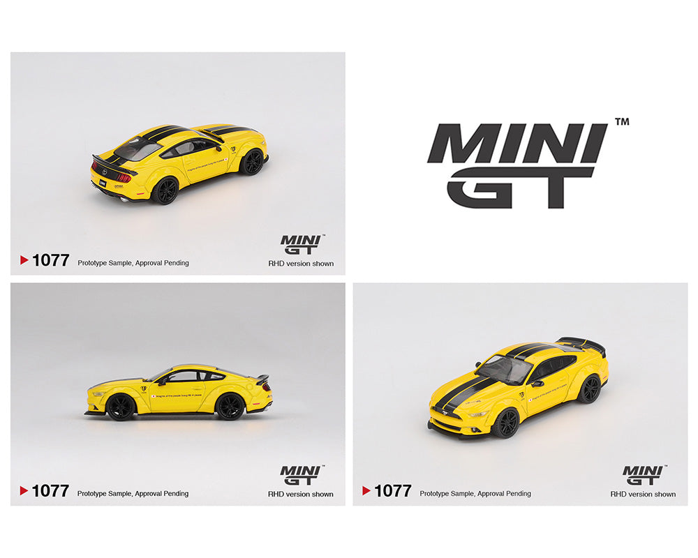 Mini GT 1:64 LB-WORKS Ford Mustang – Triple Yellow – Mijo Exclusives - House of Cars Virginia