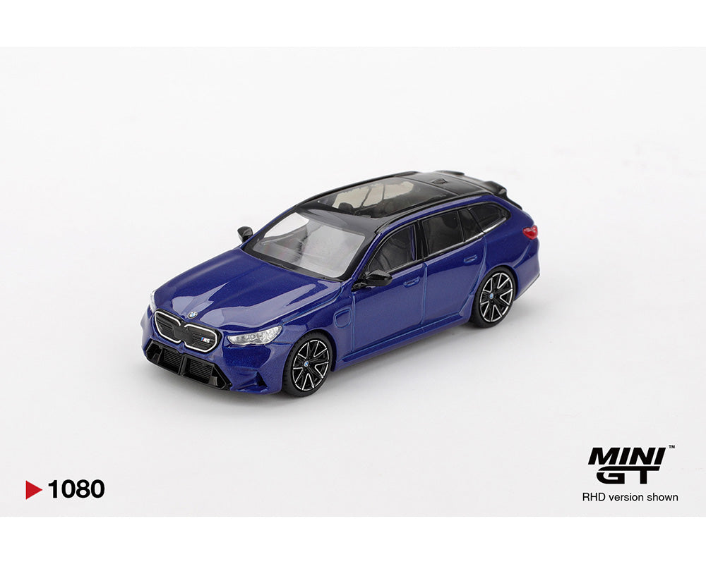 Mini GT 1:64 BMW M5 Touring (G99) – Marina Bay Blue Metallic – Mijo Exclusives