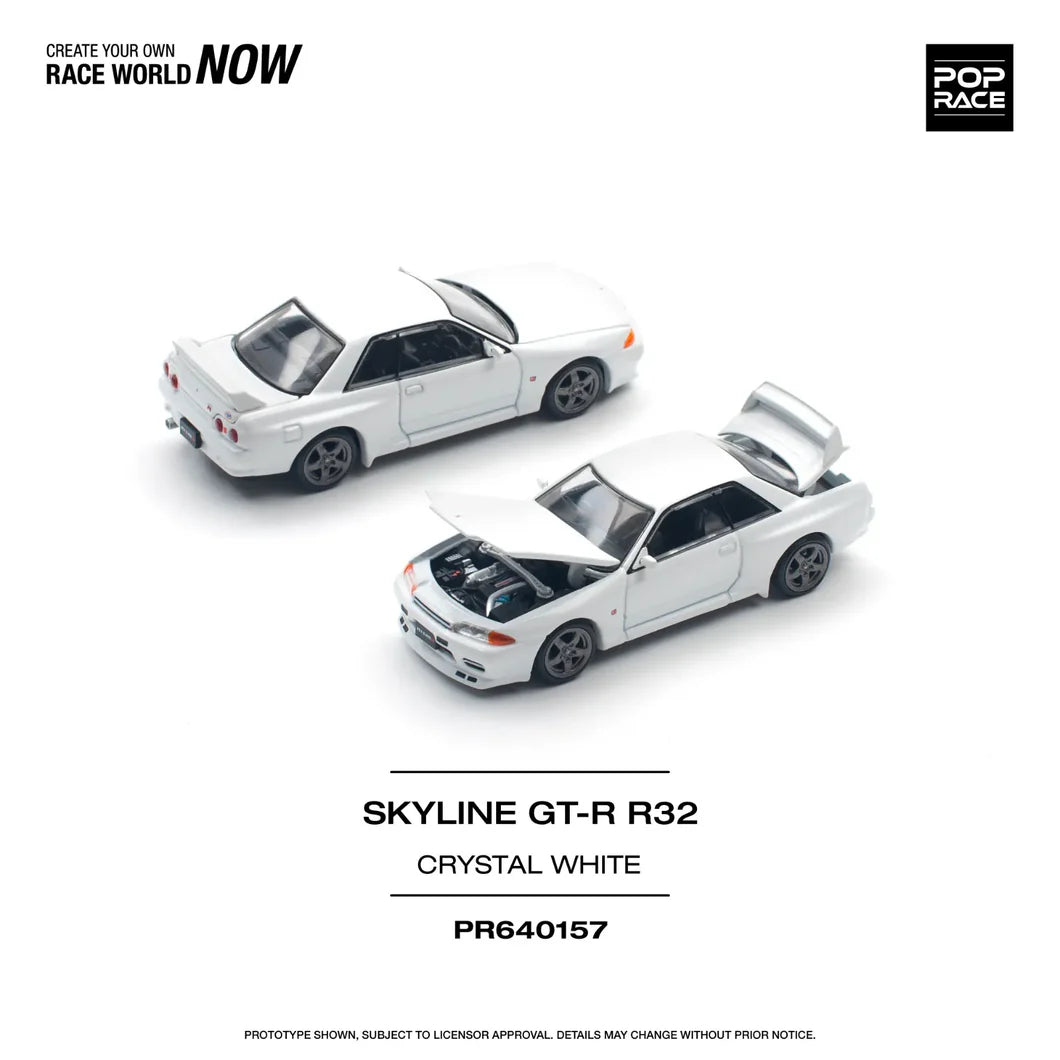 POPRACE 1/64 Nissan Skyline GT-R R32 – Crystal White - House of Cars Virginia