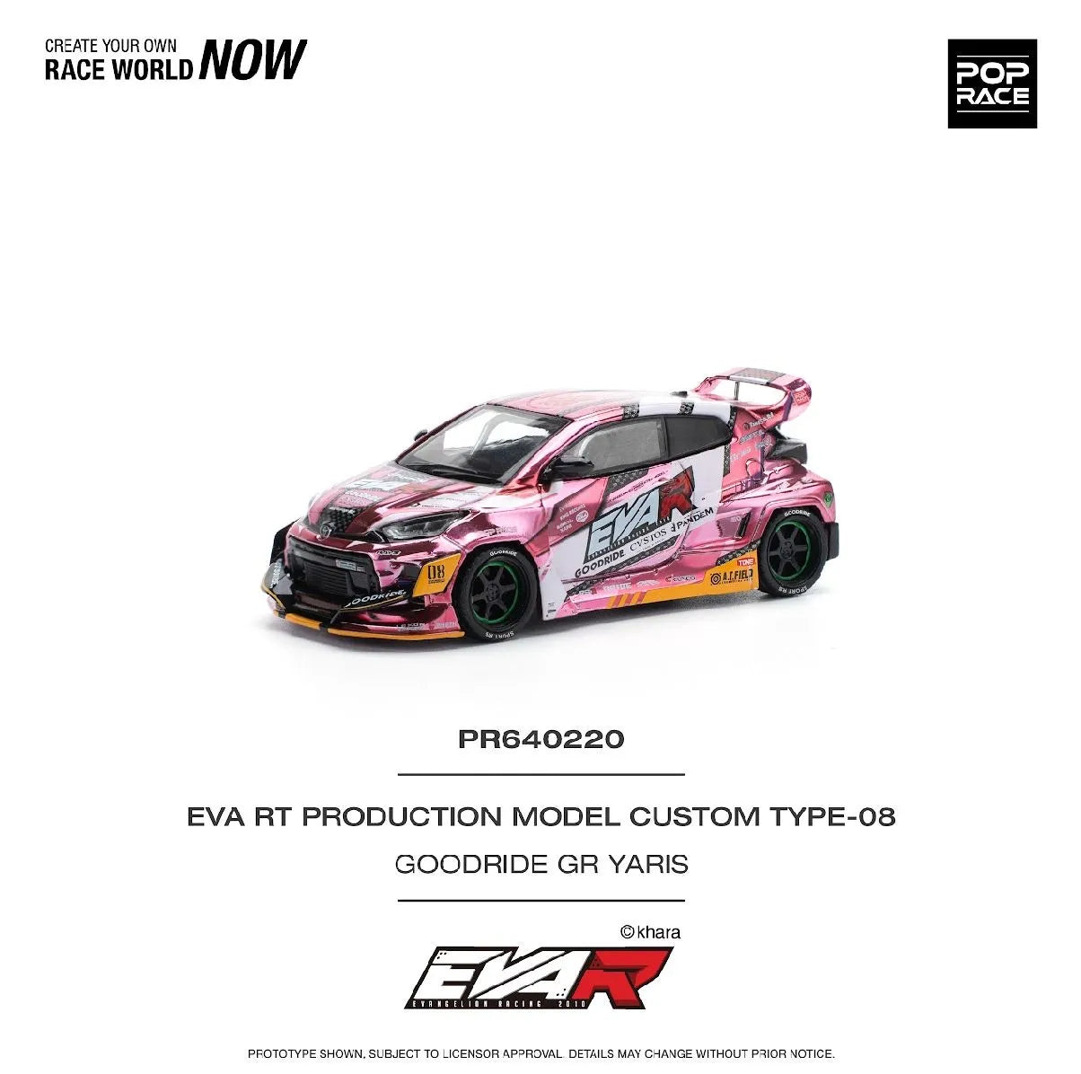 Pop Race 1:64 EVA RT Production Model Custom Type-08 Goodride GR YARIS