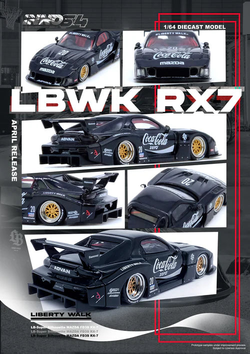 LBWK MAZDA RX7 ( FD3S ) LB-SUPER SILHOUETTE WORKS 41 NEW RX-7 INNO64 1/64 black - House of Cars Virginia
