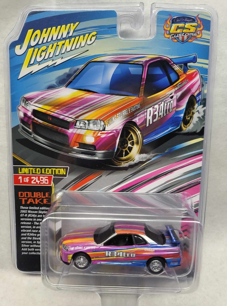 Johnny Lightning 2024 DOUBLE TAKE R34 TRO Skyline Set. CS Exclusive - House of Cars Virginia