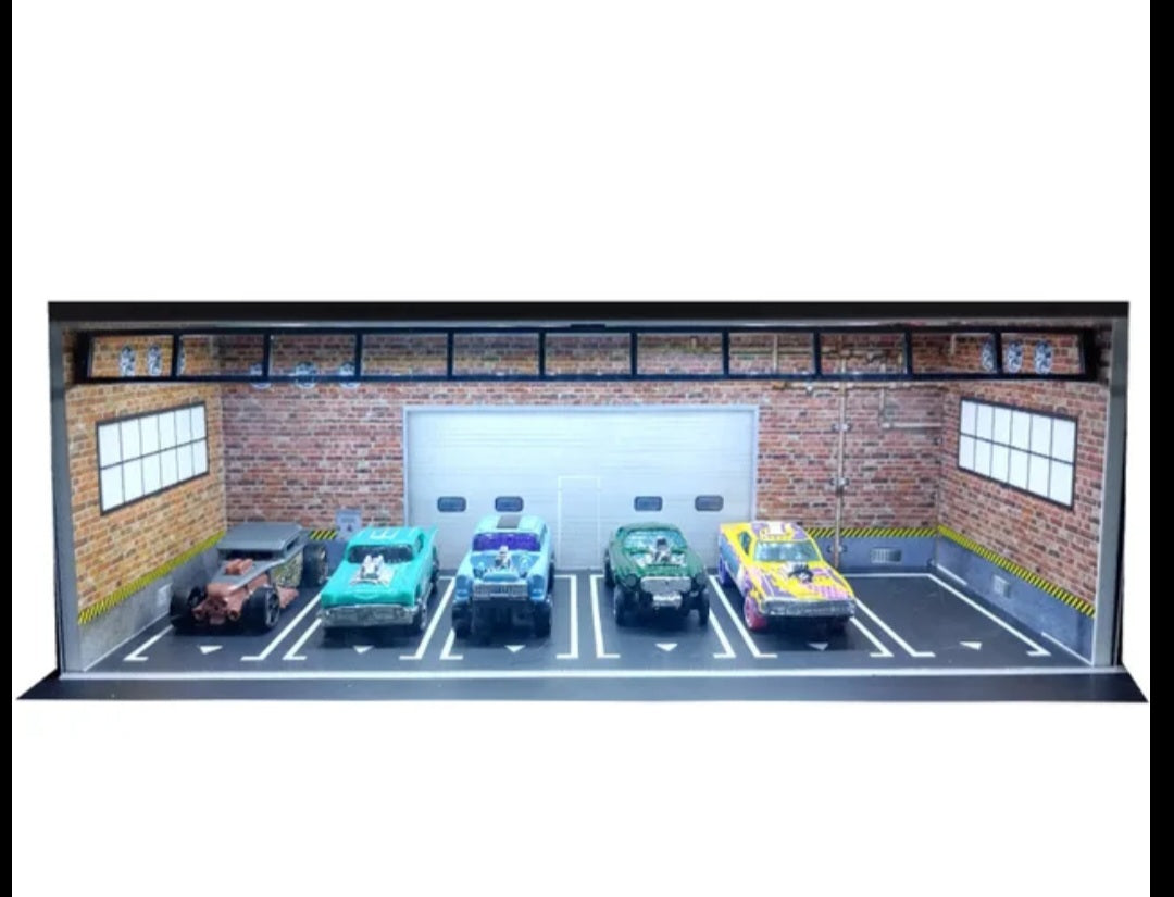 Showcase diorama parking garage 1/64 model LED - House of Cars Virginia