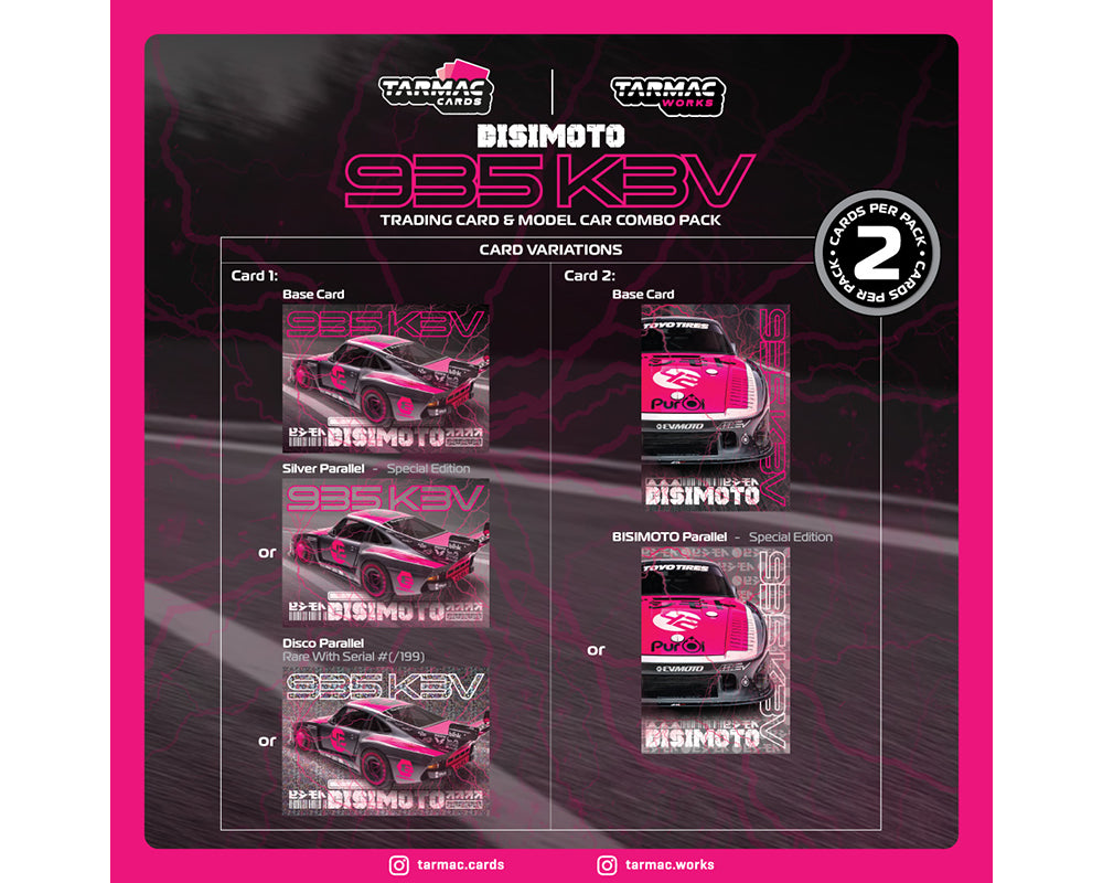 Tarmac Works 1:64 Bisimoto Porsche 935 K3V with Trading Cards – IXO Models Collab – Hobby64 Tarmac Cards - House of Cars Virginia