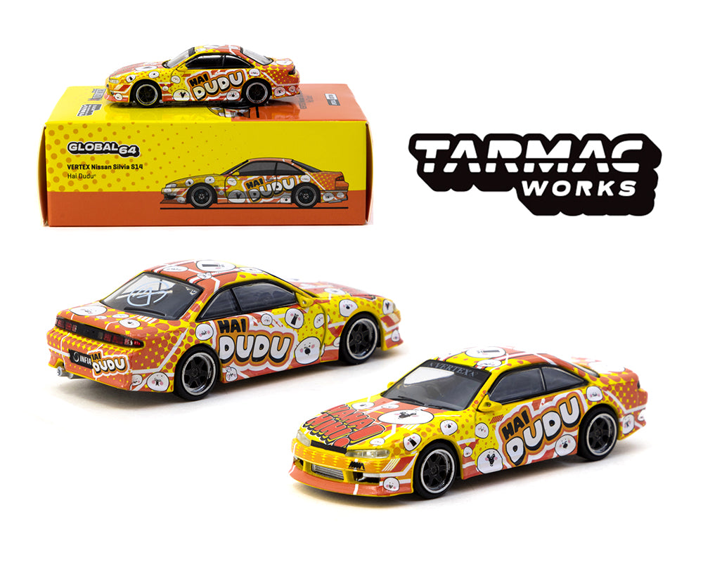 Tarmac Works 1:64 VERTEX Nissan Silvia (S14) Hai Dudu IMX Expo Special Edition – Indonesia Exclusives - House of Cars Virginia