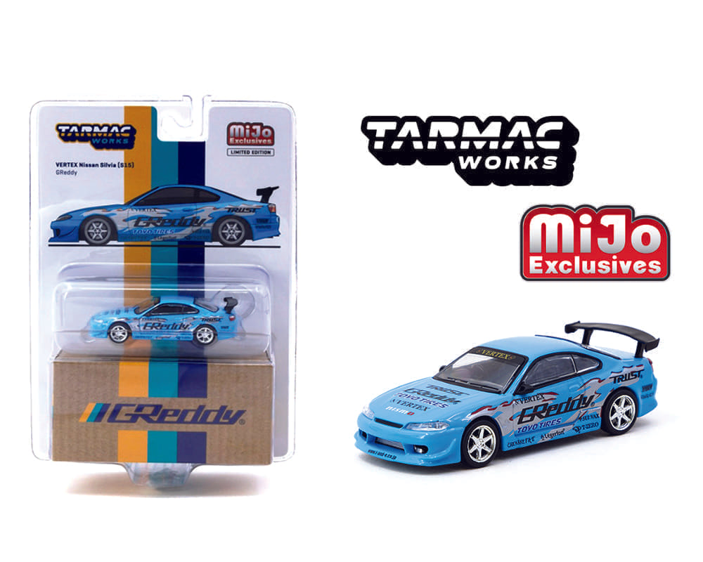 Tarmac Works 1:64 Vertex Nissan Silvia (S15) GReddy Special Limited Edition – MiJo Exclusives - House of Cars Virginia