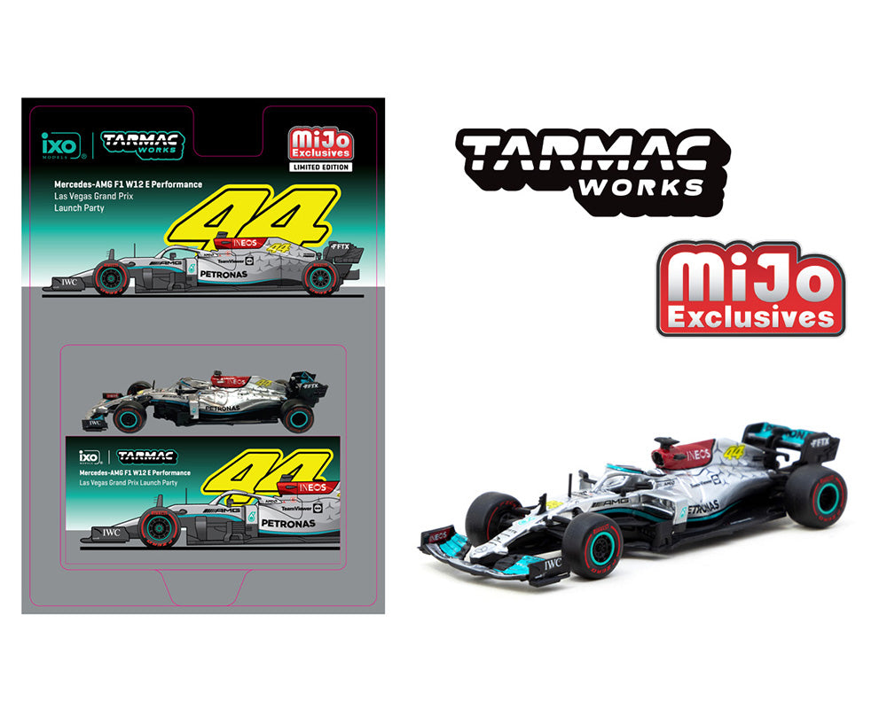 Tarmac Works 1:64 Mercedes-AMG F1 W12 E Performance Las Vegas Grand Prix Launch Party – Global64 MiJo Exclusives Limited Edition - House of Cars Virginia