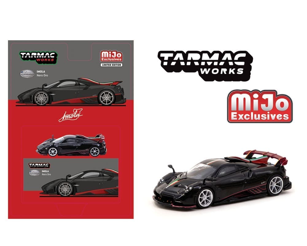 Tarmac Works 1:64 Pagani Imola Nero Oro – Black – Global64 - House of Cars Virginia