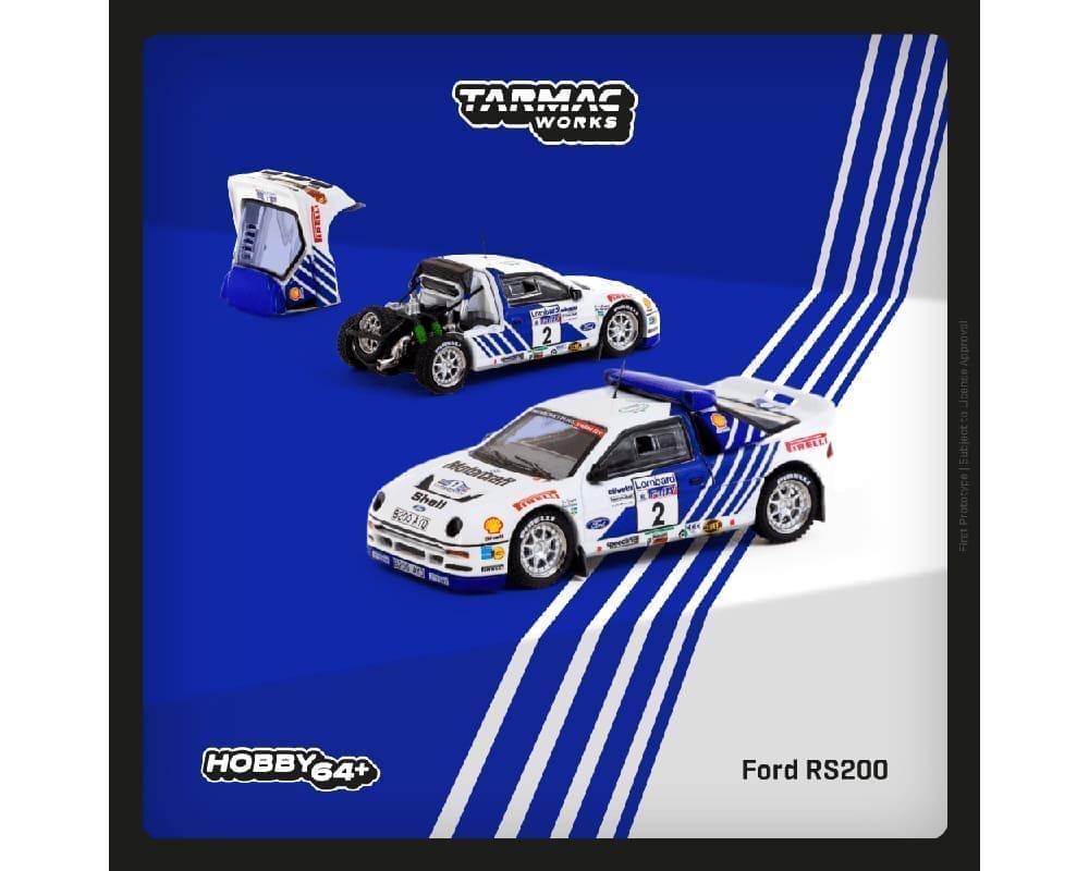 Tarmac 1:64 Ford RS200 Lombard RAC Rally 1986 - House of Cars Virginia