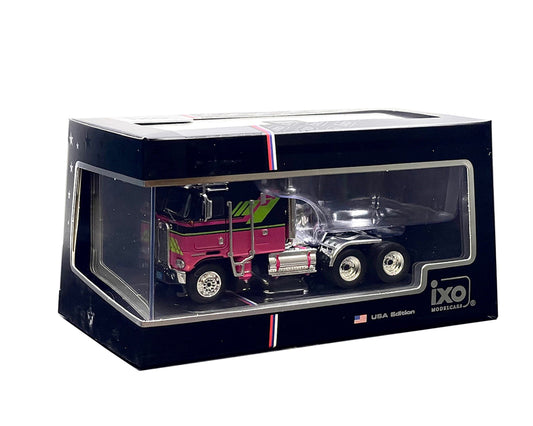 IXO Models 1:64 1976 Kenworth K100 Aerodyne – Black and Pink - House of Cars Virginia