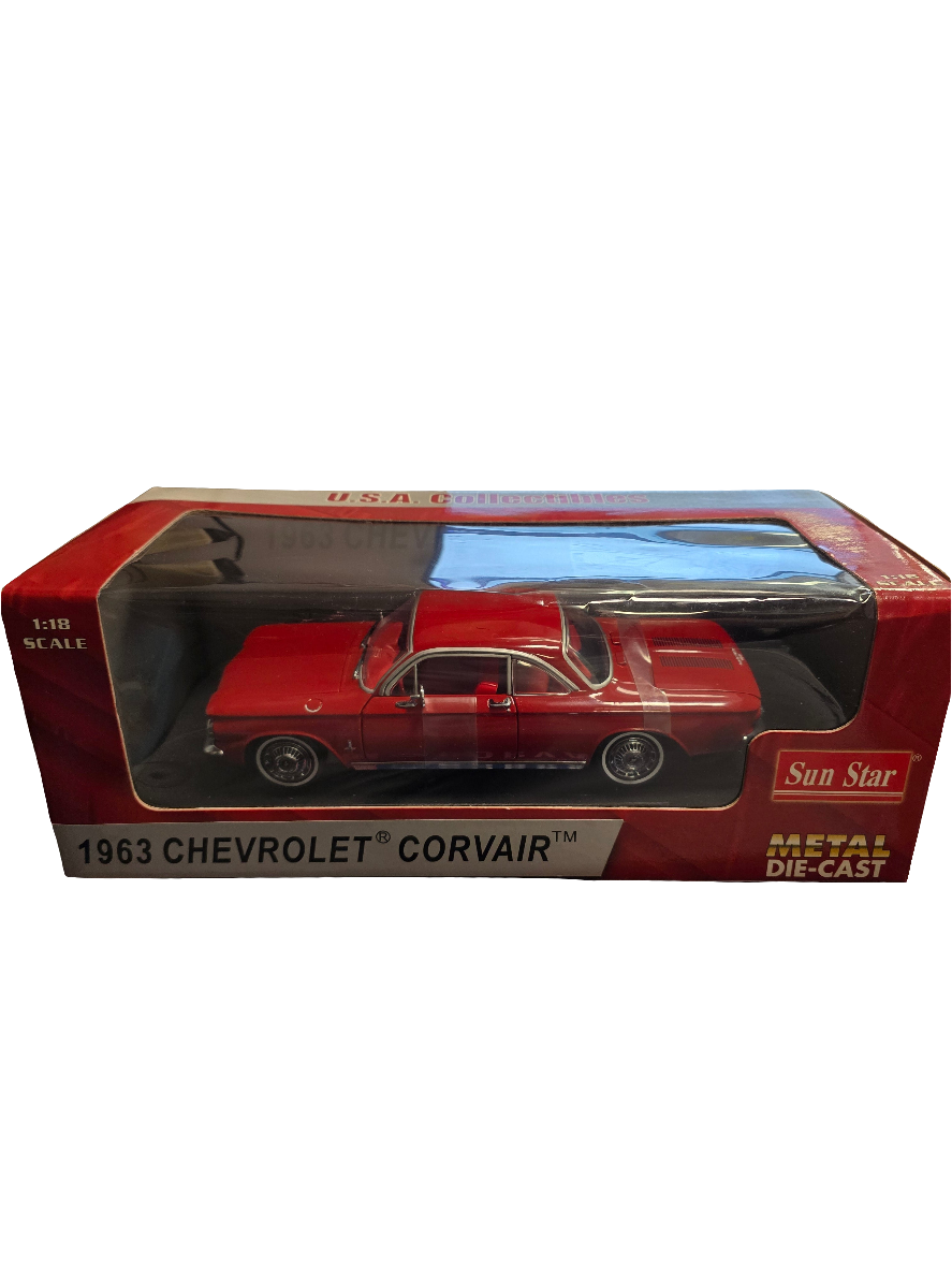 Very Rare 1963 Chevrolet Corvair Sun Star Red 1:18 Die Cast-In Box Beautiful Car - House of Cars Virginia