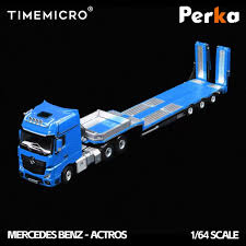 TimeMicro X Perka 1:64 Mercedes BENZ FLATBED TRANSPORT Blue - House of Cars Virginia