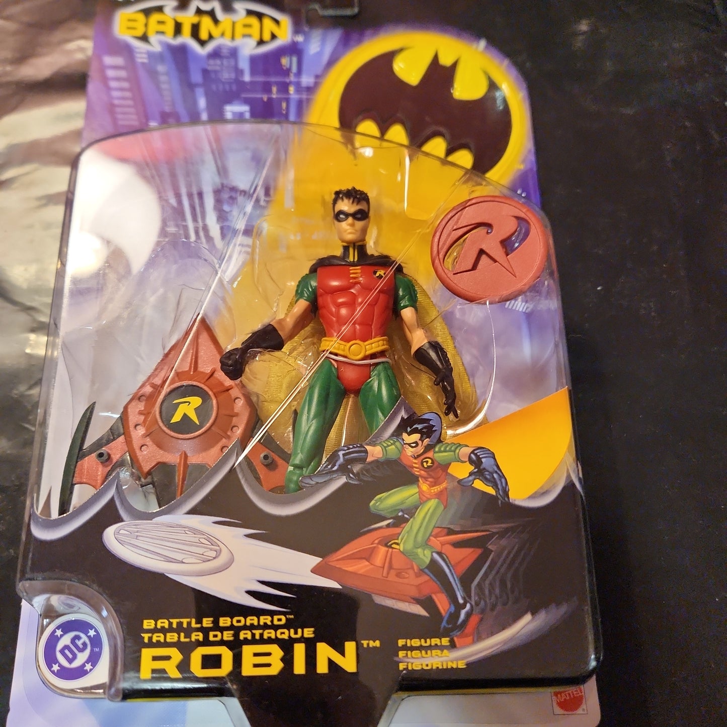Mattel 2003 DC Batman Battle Board Robin Red Outfit Action Figure NEW - House of Cars Virginia
