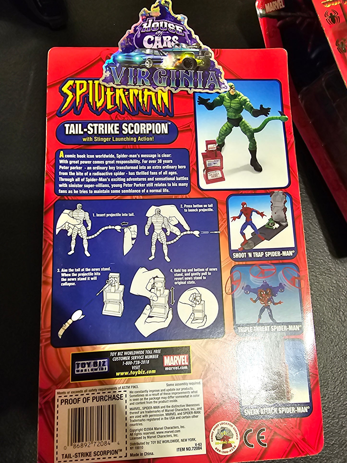 Spider-Man TAIL-STRIKE SCORPION Action Figure 2004 Marvel Toy Biz - House of Cars Virginia