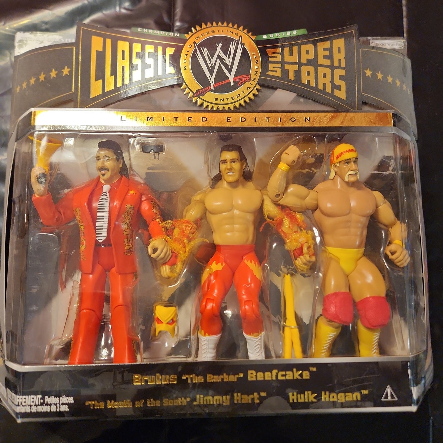 WWE Classic Superstars BRUTUS BEEFCAKE HULK HOGAN JIMMY HART Set 3 Jakks Pacific - House of Cars Virginia