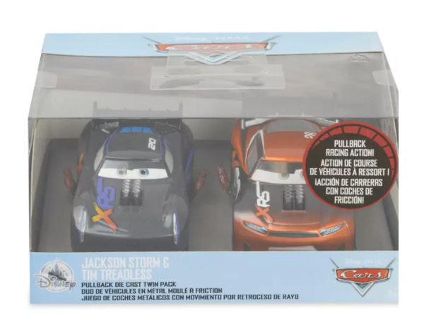 Disney Parks Pixar Cars Jackson Storm & Tim Treadless Pullback Car - House of Cars Virginia