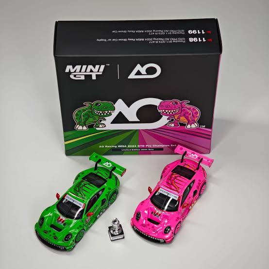 Mini GT AO Racing IMSA 2024 GTD Pro Champion Set (Rexy/Roxy)