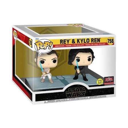 Funko POP! Star Wars - Rey & Kylo Ren GID Target Con 2025 Exclusive #758 (Box Wear)