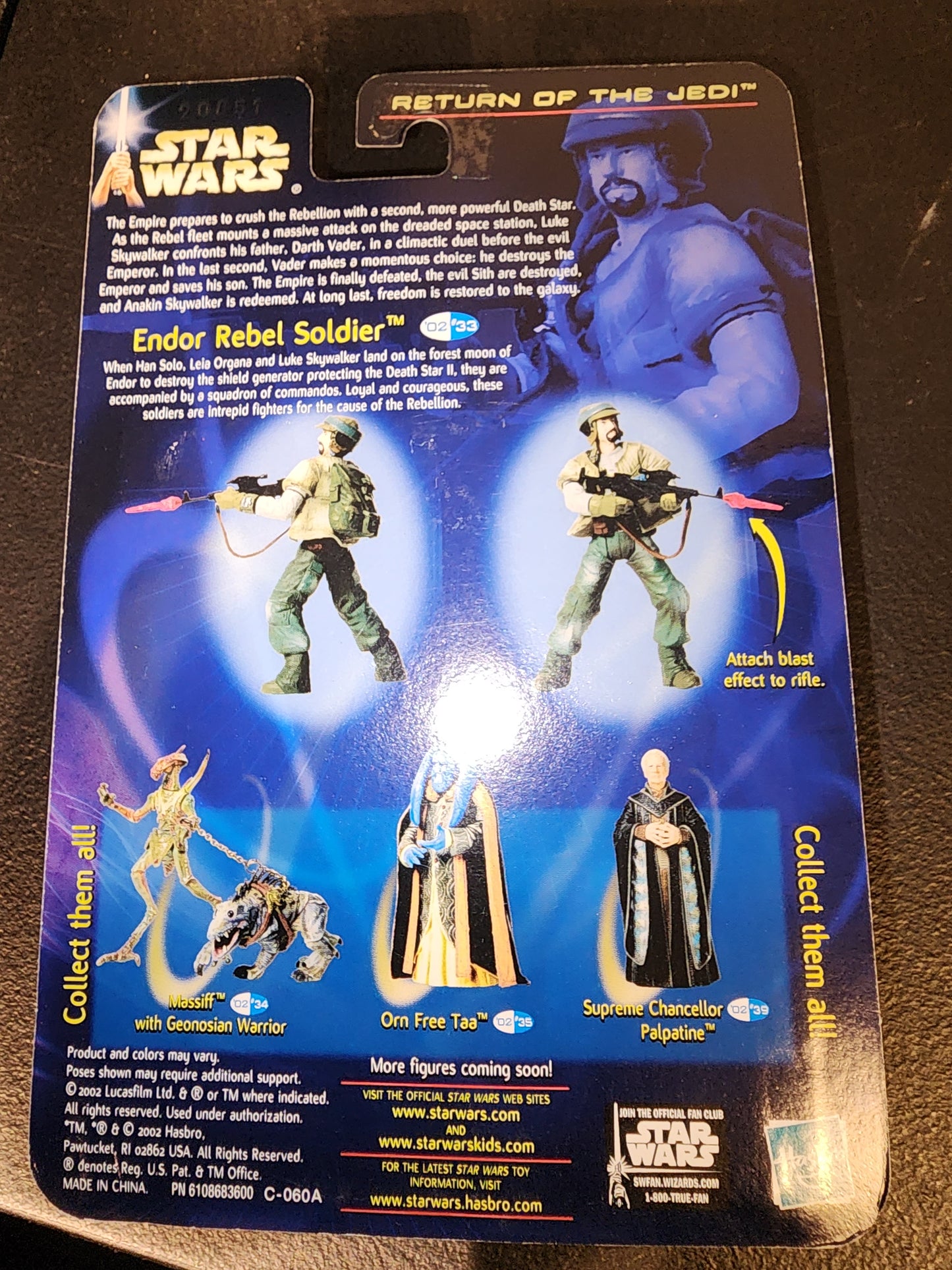 Star Wars Endor Rebel Soldier Return of the Jedi Hasbro 2002 #33 Action Figure - House of Cars Virginia
