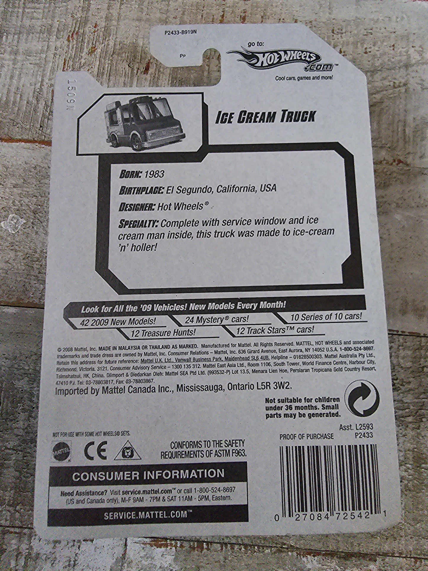 Hot Wheels Ice Cream Truck Cups Cones Shakes Shaved Ice Mr. Mike McCone’s Purple Mainline - House of Cars Virginia