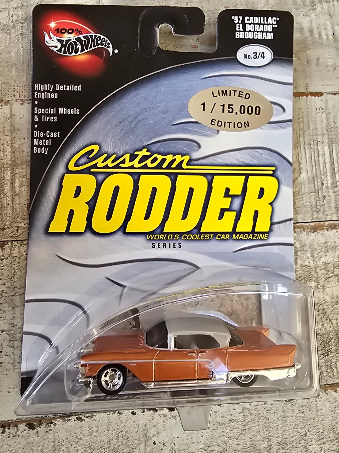 100% Hot Wheels 57 Cadillac El Dorado Brougham Custom Rodder 3/4 RR5SP Mag Style - House of Cars Virginia