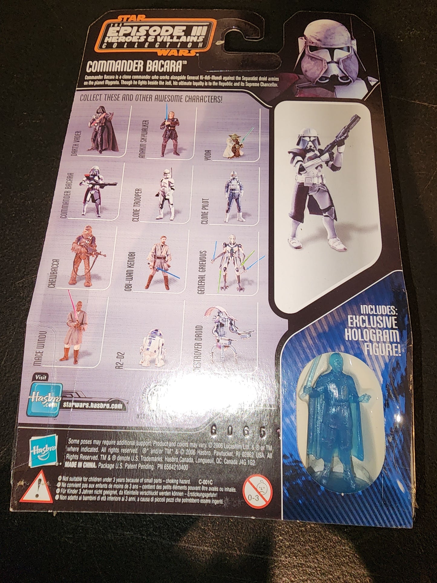 COMMANDER BACARA Heroes Collection ROTS Hasbro BOBA FETT Hologram NEW - House of Cars Virginia