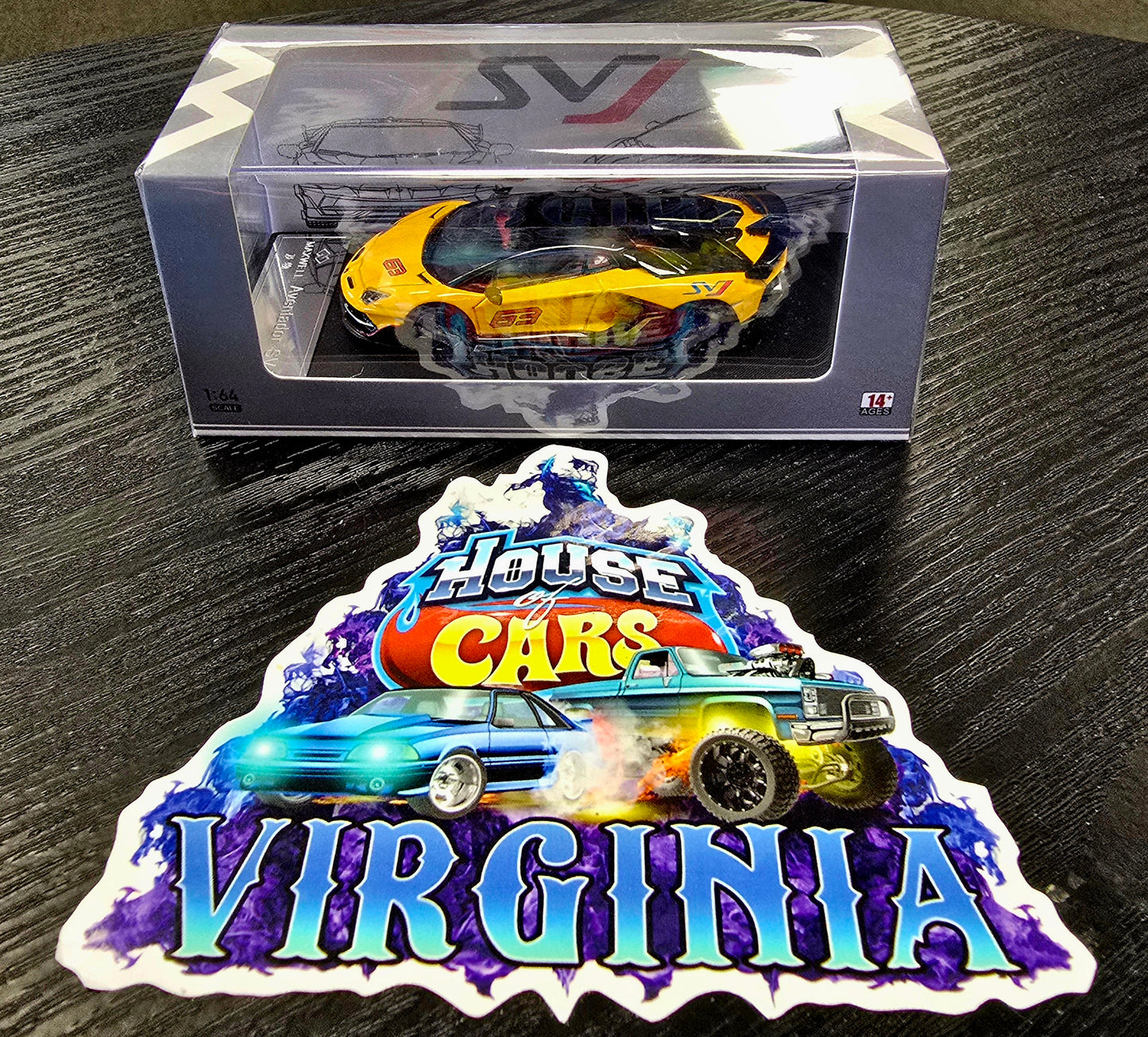 SVJ Lamborghini Aventador International Diecast (yellow) - House of Cars Virginia