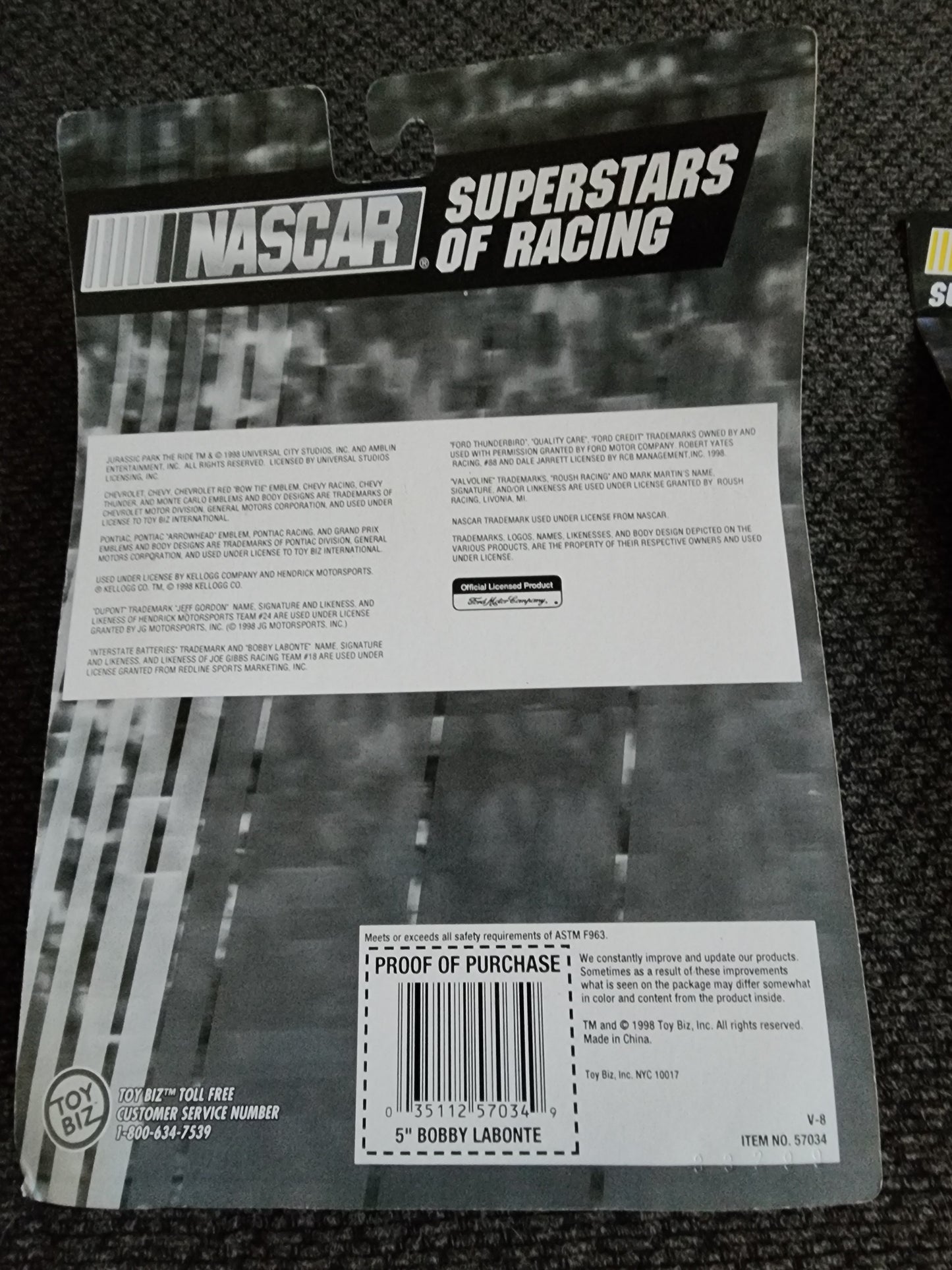 NASCAR Bobby Labonte Action Figure And Collector Card - House of Cars Virginia