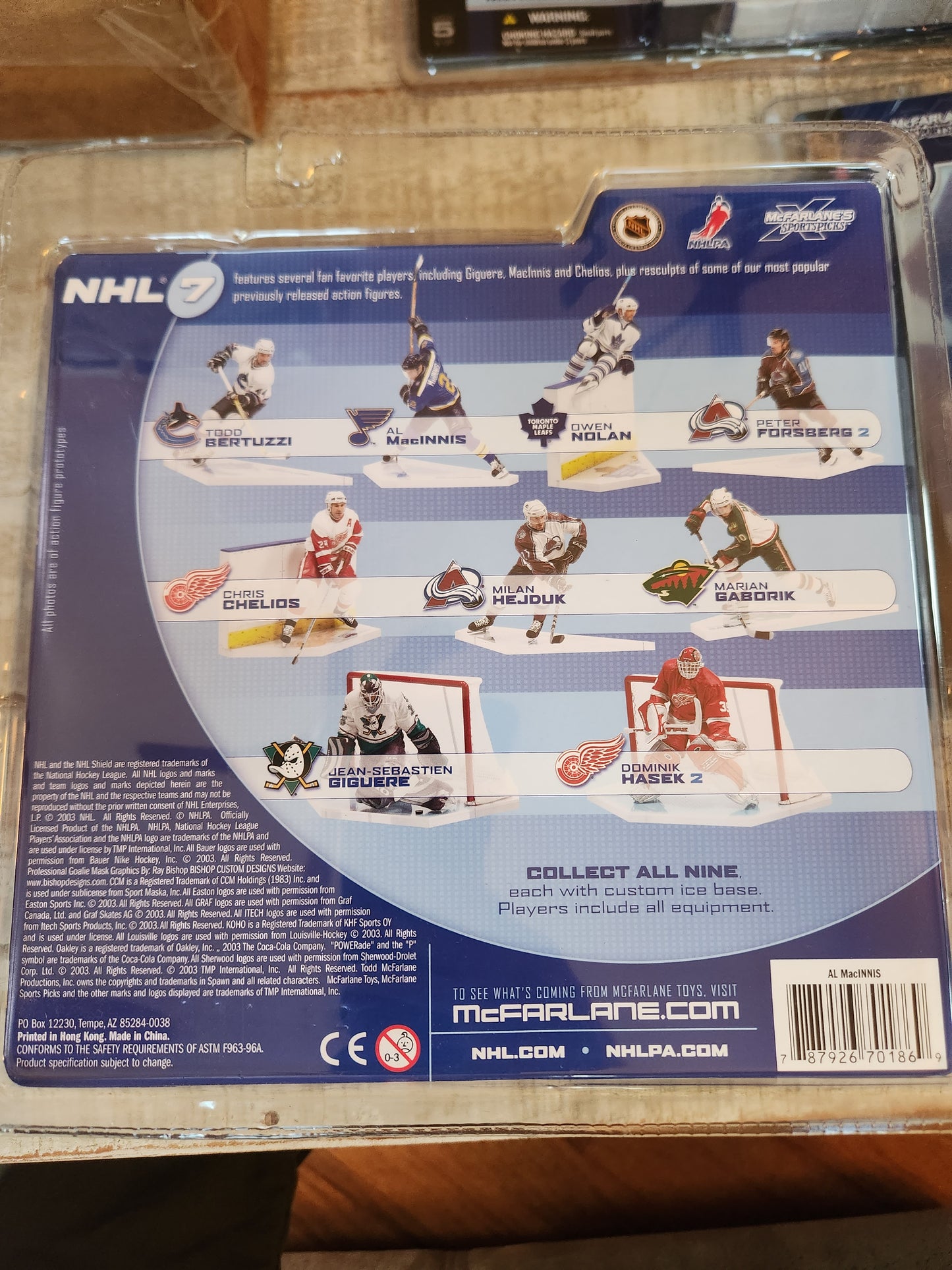 McFarlane NHL series 7 Al MacInnis St. Louis Blues White Jersey Variant MOC RARE - House of Cars Virginia