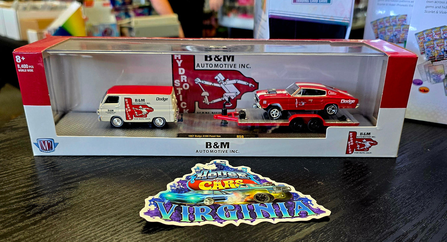 M2 Machines Hauler 1967 Dodge A100 Panel Van and 1966 Dodge Charger Gasser (B&M) - House of Cars Virginia