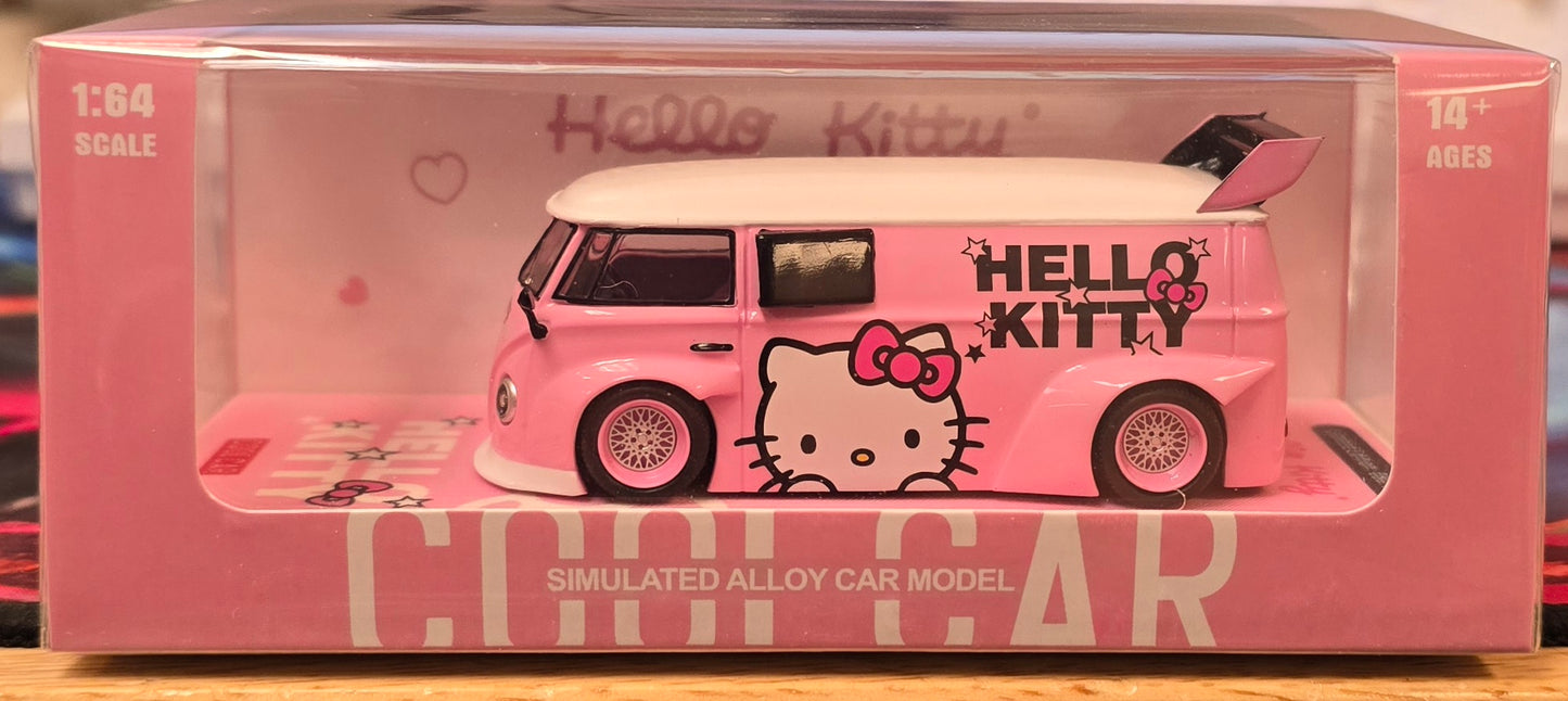 Cool Car Hello Kitty International Diecast Slammed Vw Bus (LIGHT PINK)