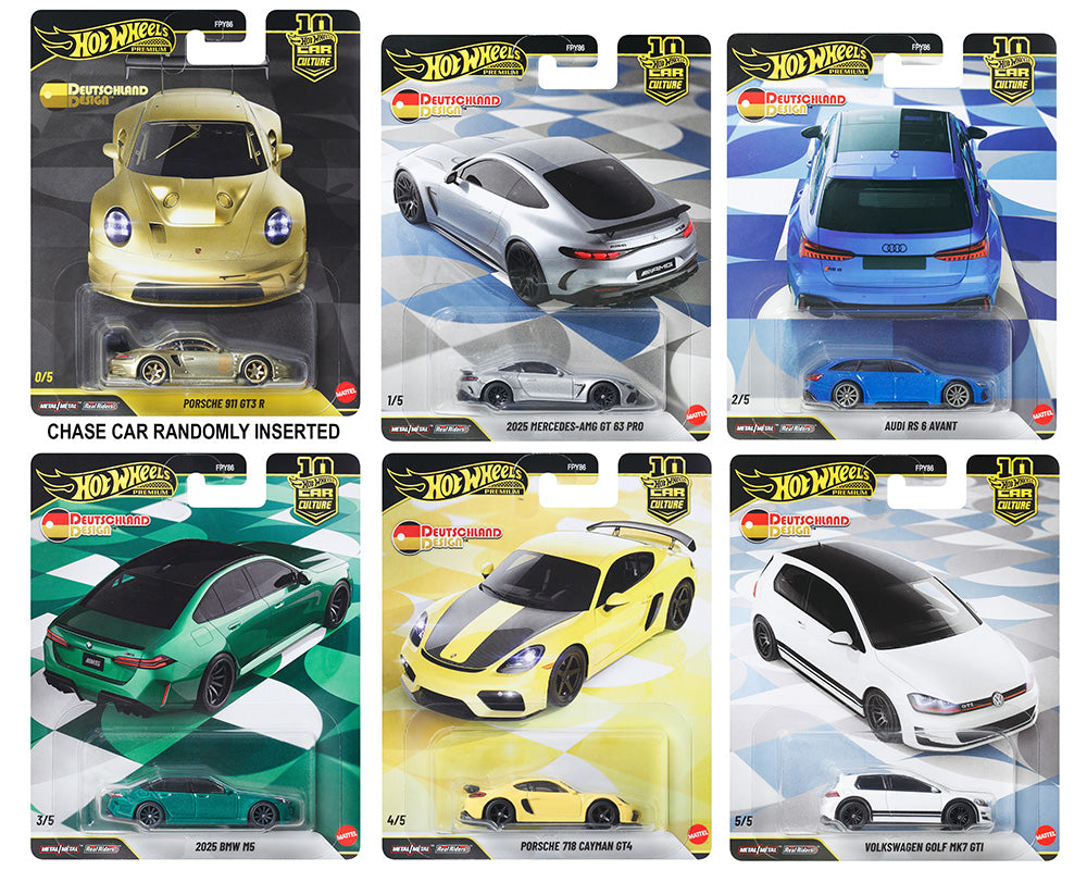 (Preorder) Hot Wheels 1:64 Car Culture 10th Anniversary 2026 W Set of five – DEUTS (order 2 sets for a sealed case)