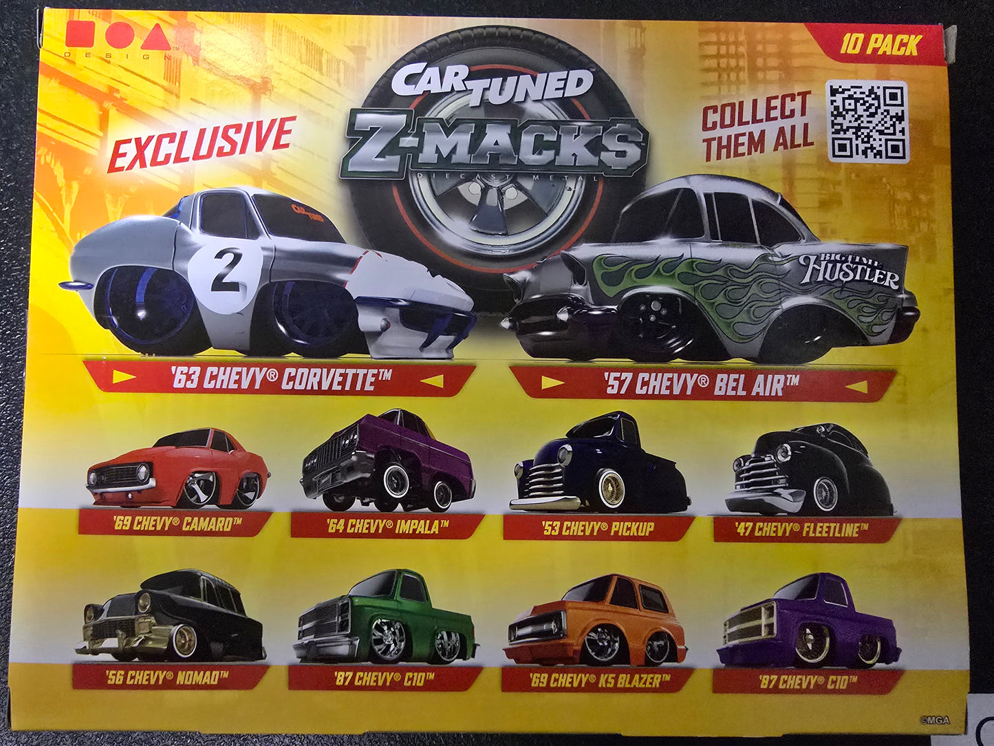 Car Tuned Z-Macks 10 Pack Diecast Metal Cars W/Exclusive Purple Bottom Cartuned