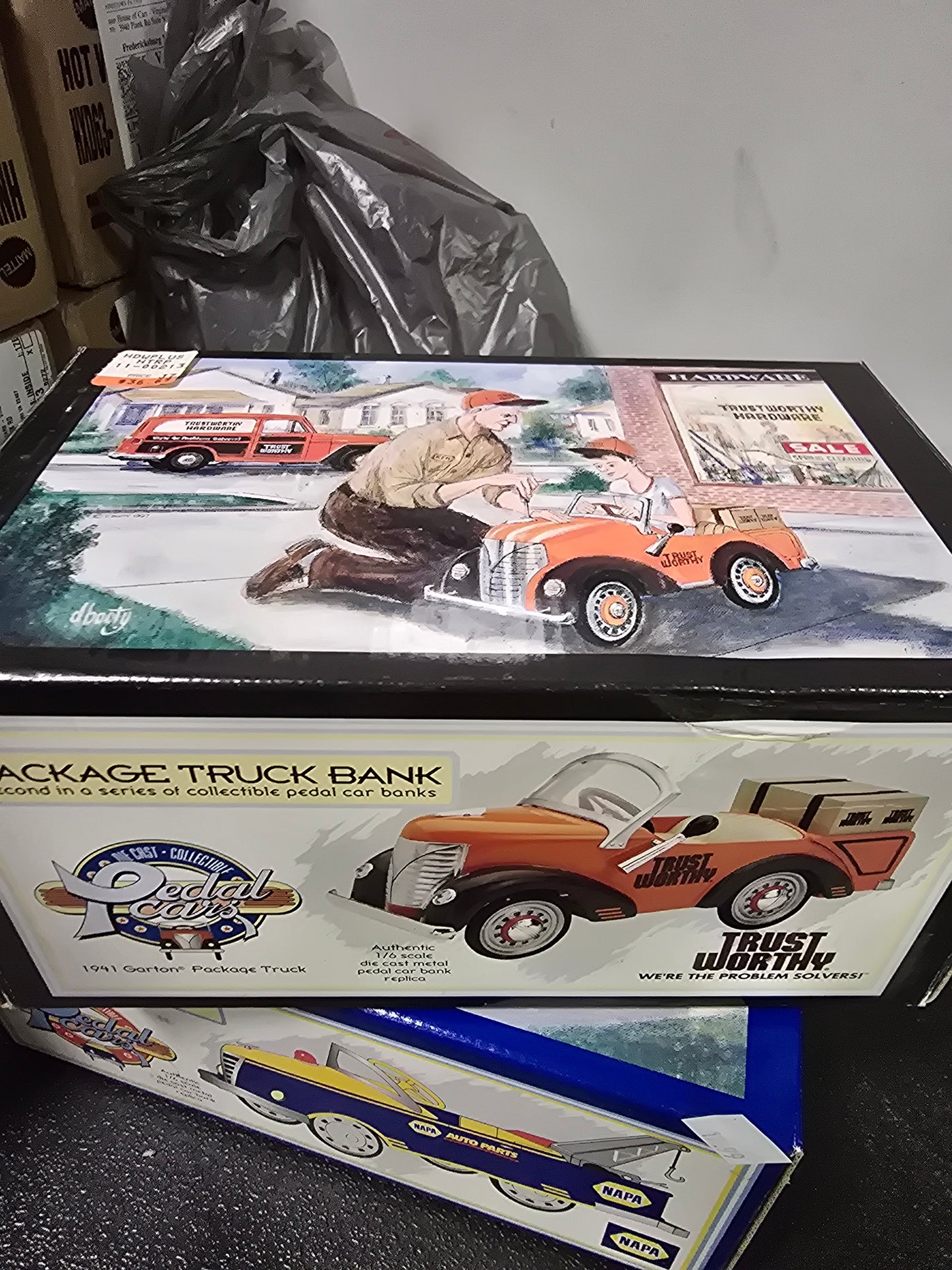 1997 Trust Worthy Crate truck Bank Pedal Car - 1/16 Scale - Die-Cast - House of Cars Virginia