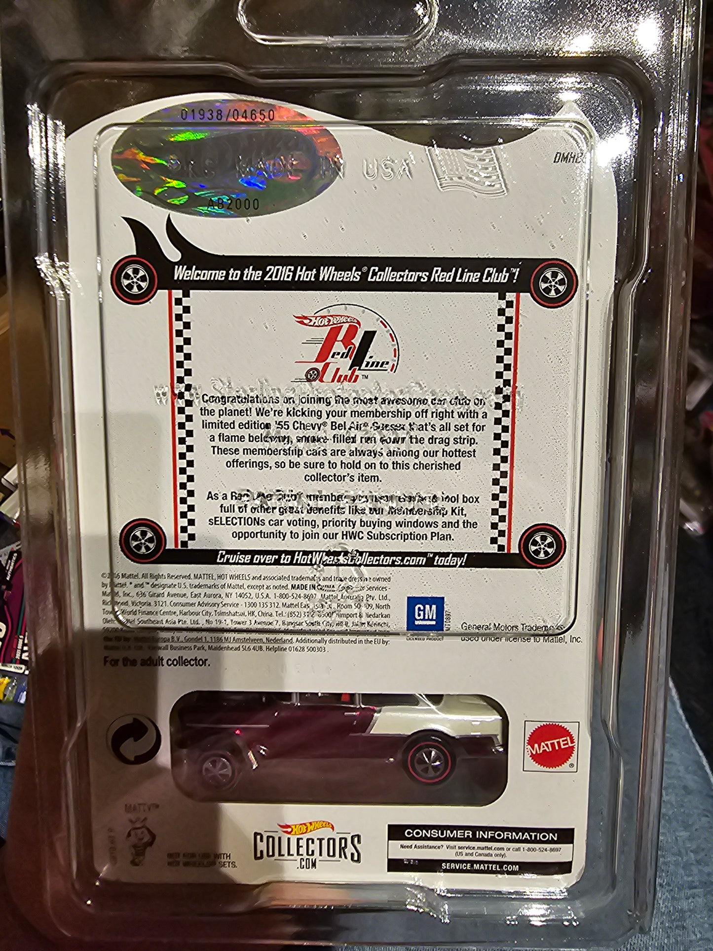 Hot Wheels 2016 Red Line Club RLC Red/White '55 Chevy Bel Air Gasser 1938/4650 - House of Cars Virginia