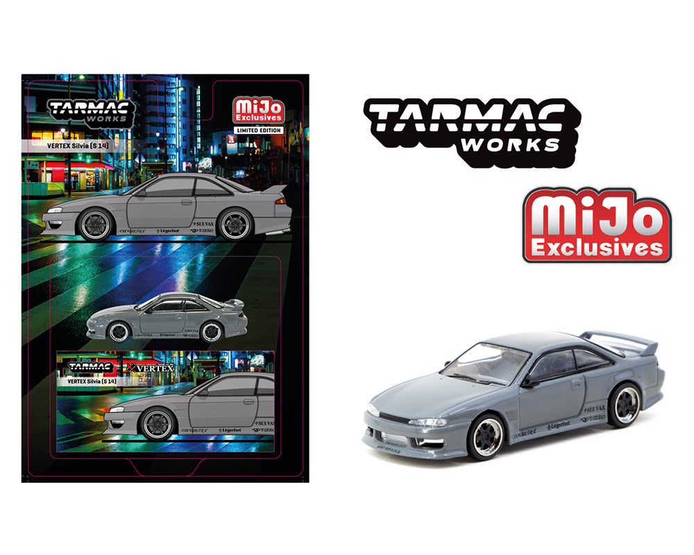Tarmac Works 1:64 Vertex Silvia (S14) – Grey – MiJo Exclusives