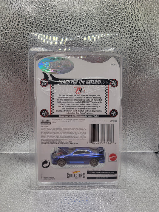 Hot Wheels Red Line Club Nissan Skyline GT-R (BNR34) Spectraflame Blue #09587/12500