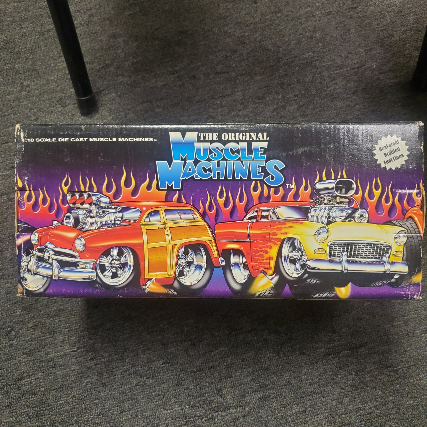 Muscle Machines 1950 Ford Woody Blue Car Real Braided Steel Line Die-Cast 1:18 - House of Cars Virginia