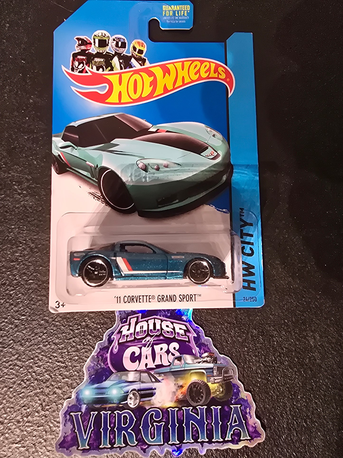 2013 Hot Wheels #24 HW City Night Burnerz 11 Corvette Grand Sport Teal w/ Black - House of Cars Virginia